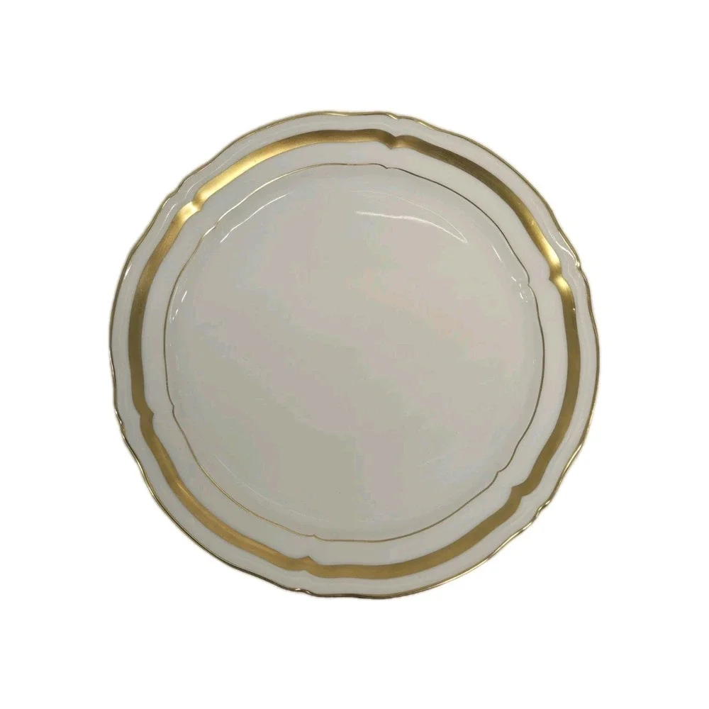 Raynaud Limoges Ceralene Marie Antoinette Gold on White Plates SET‎ OF 8
